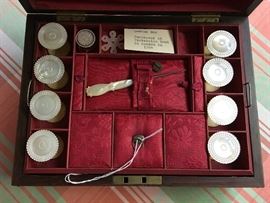 English sewing box detail