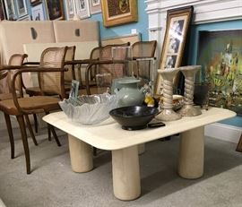 Polished marble coffee table 