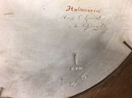 Details on back of porcelain plaque