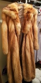 Several full length fur coats