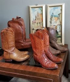 Several pair of cowboy boots (Size 9-10)