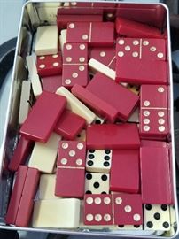 Several sets of vintage dominos