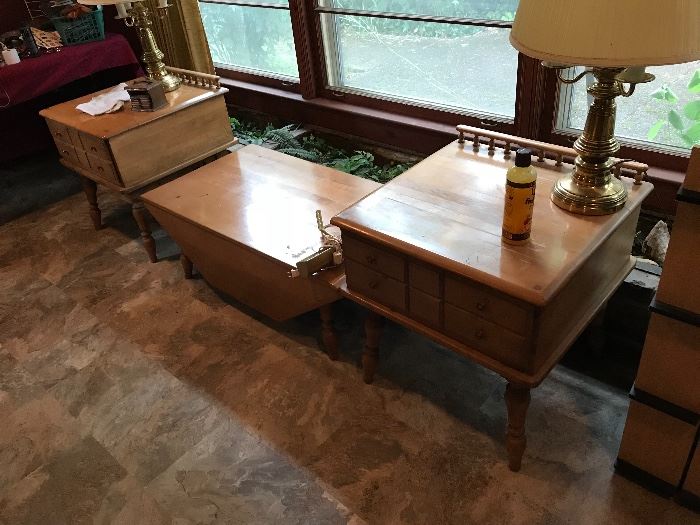 Vintage Cape Cod end tables with drop leaf coffee table!!!