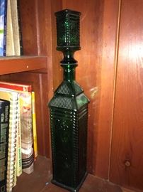Great vintage large green decanter