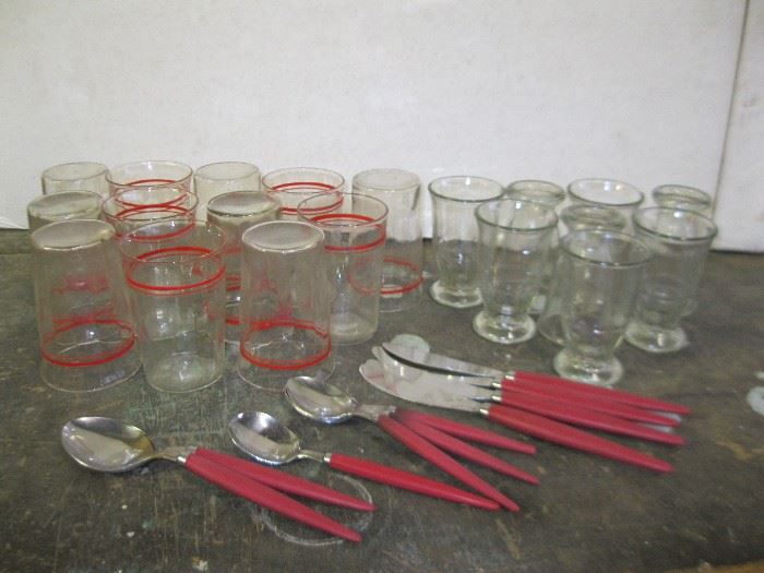 Vintage glasses and flatware