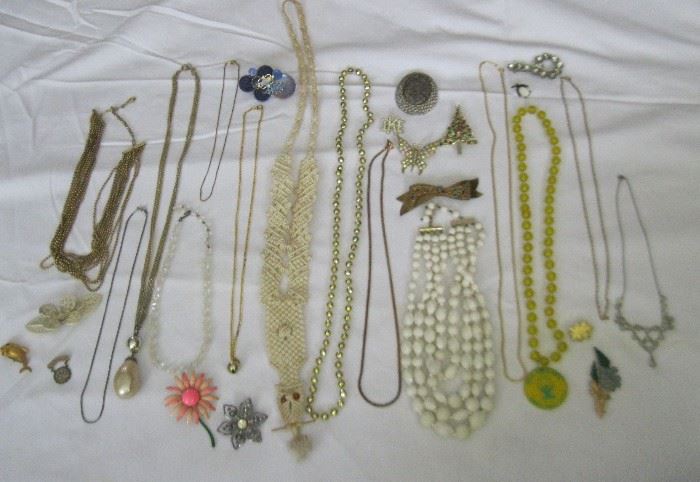 Necklaces and pins