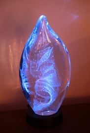 Lighted Signed Deeble Art Glass