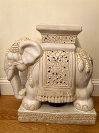 Ceramic elephant garden bench