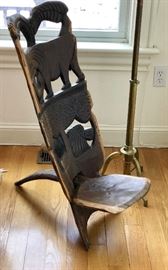 Hand carved African birthing chair