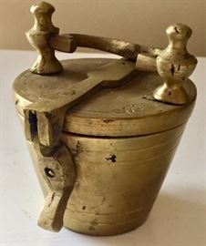 Antique brass nesting apothecary measures