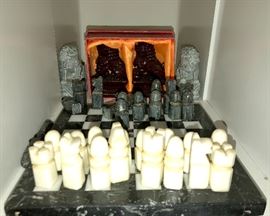 Chess set marble base 
