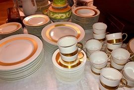 Limoges Ceraline, gold inner rim - Anneau d'or