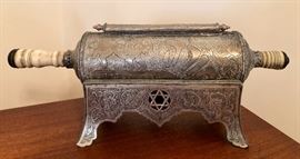 2-Part Judaica Torah Holder from Morocco - Bone Handles