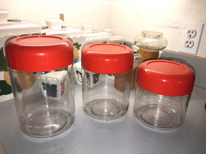 Vintage Heller glass canisters