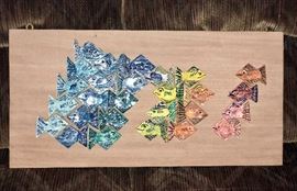 MCM ceramic fish on wood