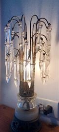 Vintage Pair of Waterfall lamps with marble base