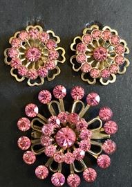 Great vintage pink rhinestones!