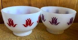 Pyrex purple and red tulip