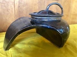 Funky pottery teapot