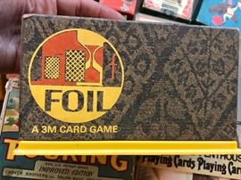 Late 1960s Foil card game in butter box