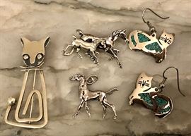 Sterling pins and earrings galore!