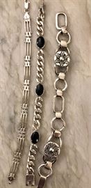 Big chunky silver bracelets