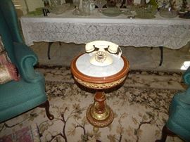  marble top round table