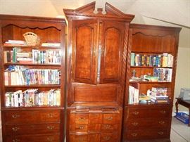  entertainment center with two bookcases