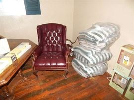  leather chair and miscellaneous