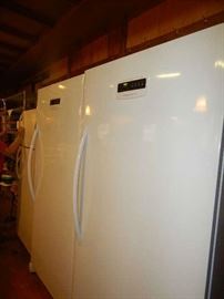 2 upright freezers one refrigerator