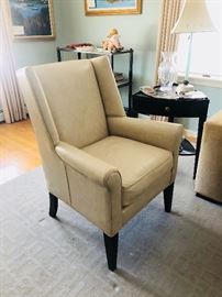 Mitchell Gold & Bob Williams Tan leather chair.