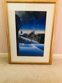 Jim Buckles 20x27 Original Painting - Certificate of Authenticy circa 1987 "Dashing through the Snow"