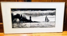 "Sunset Isle au haut" B&W photo by Neil Parent Signed and Numbered 60/200 32x16