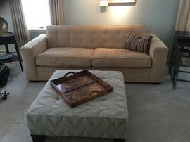 Pale Yellow Sofa by Mitchell Gold & Bob Williams