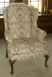 Flame stitch wing chair by Sherrill Furniture