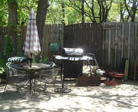 Patio furniture, grill