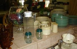 Vintage glassware, stoneware