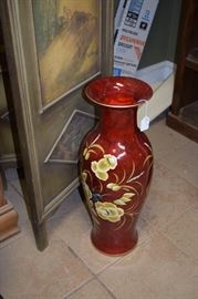 Porcelain Vase Red and Yellow Floral
