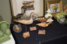 Wood Bird Figurines