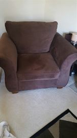 Large brushed fabric chair.
