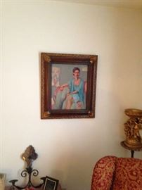 Oil on canvas Senator's Wife Popular Atlanta artist Linda Hanks