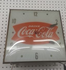 1940s and 50s Coca-Cola clock and light
