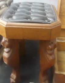 Vintage carved footstool