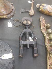 Antique ebony African fertility statue
