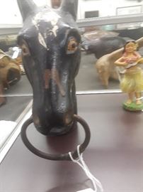 Antique Cast Iron Horses Head for Hitching Post 