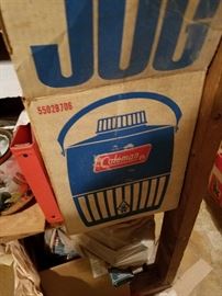 Vintage Coleman cooler in box