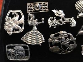 Sterling silver pins