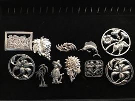 Sterling silver pins