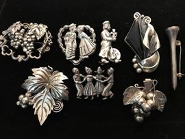 Sterling silver pins