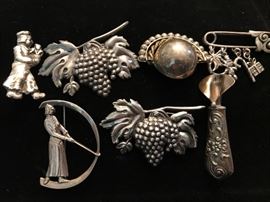 Sterling silver pins